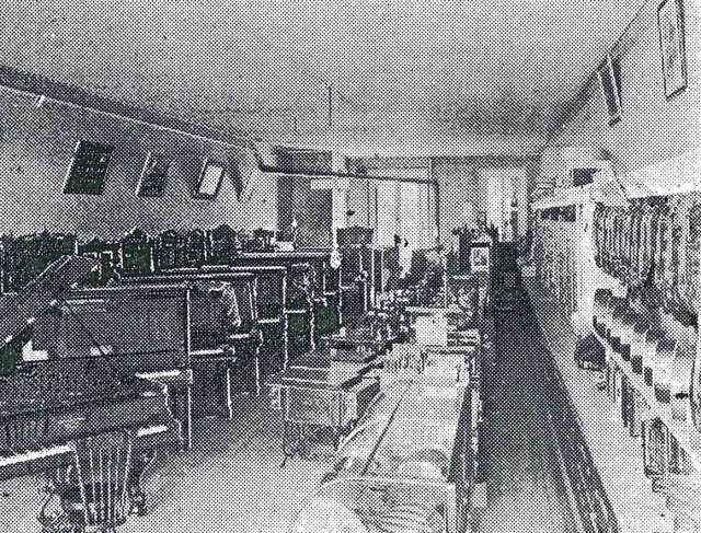 Interior of the George C. Will Piano and Sewing Machine Store as it looked in 1902 most likely at 231 Commercial Street location. Photo Source: Oregon Statesman Illustrated Annual.